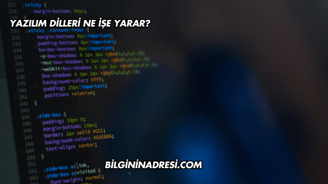Yazılım Dilleri Ne İşe Yarar?