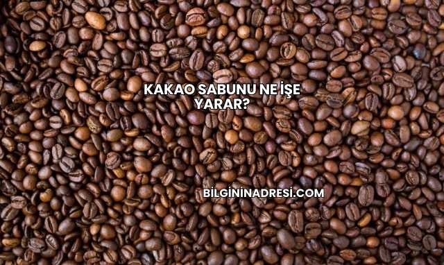 Kakao Sabunu Ne İşe Yarar?