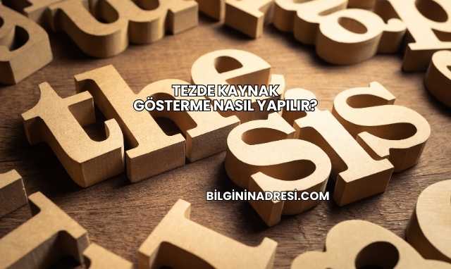 Tezde Kaynak Gösterme Nasıl Yapılır?