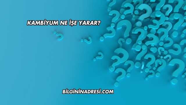 Kambiyum Ne İşe Yarar?