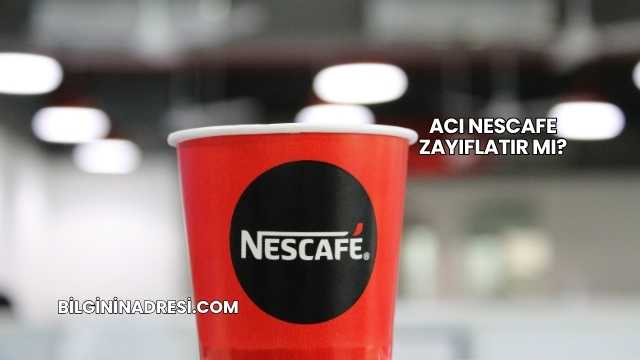 Acı Nescafe Zayıflatır mı?